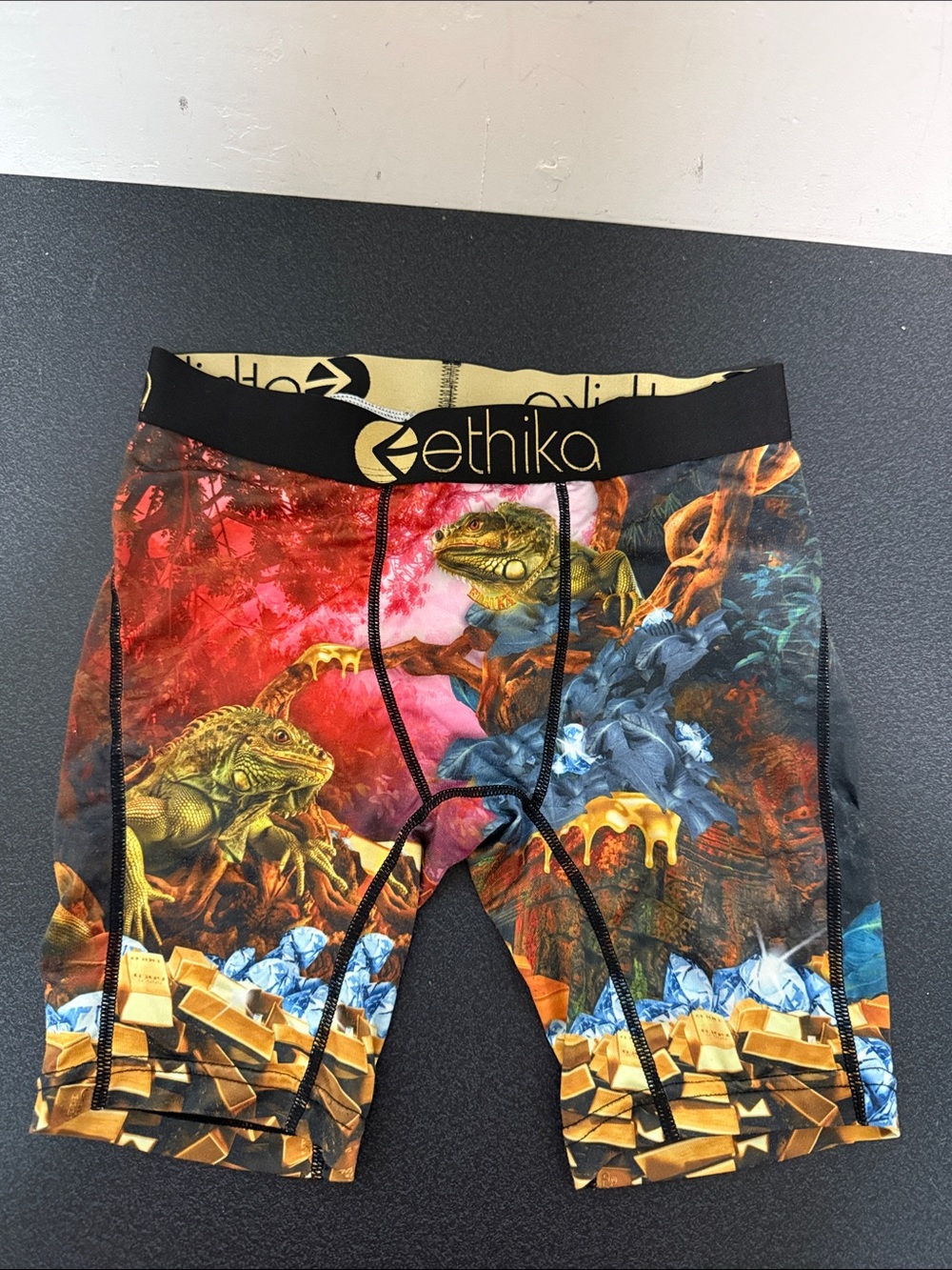 Ethika Boys' Multi-Color Graphic Performance Shorts - Red/Blue/Gold